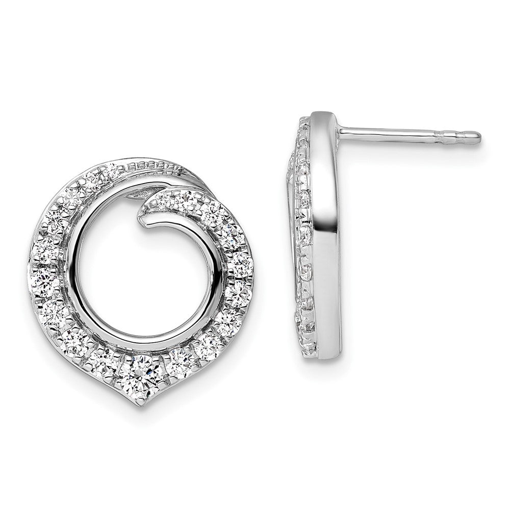 14K White Gold Lab Grown Diamond VS/SI FGH Circle Post Earrings