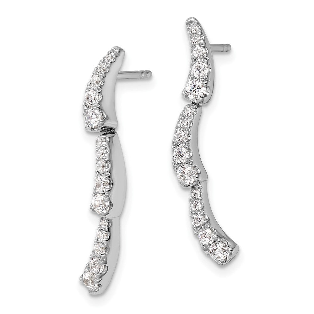 14K White Gold Lab Grown Diamond VS/SI FGH Post Dangle Earrings