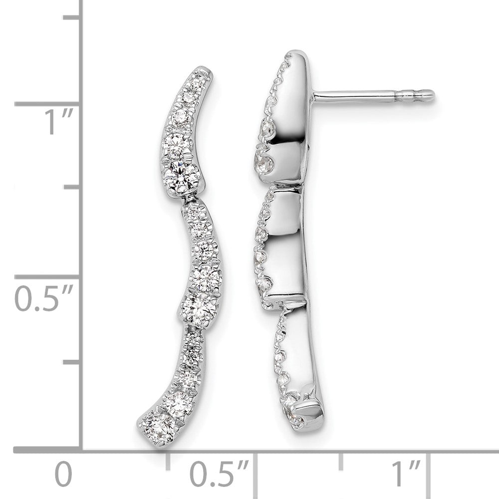 14K White Gold Lab Grown Diamond VS/SI FGH Post Dangle Earrings