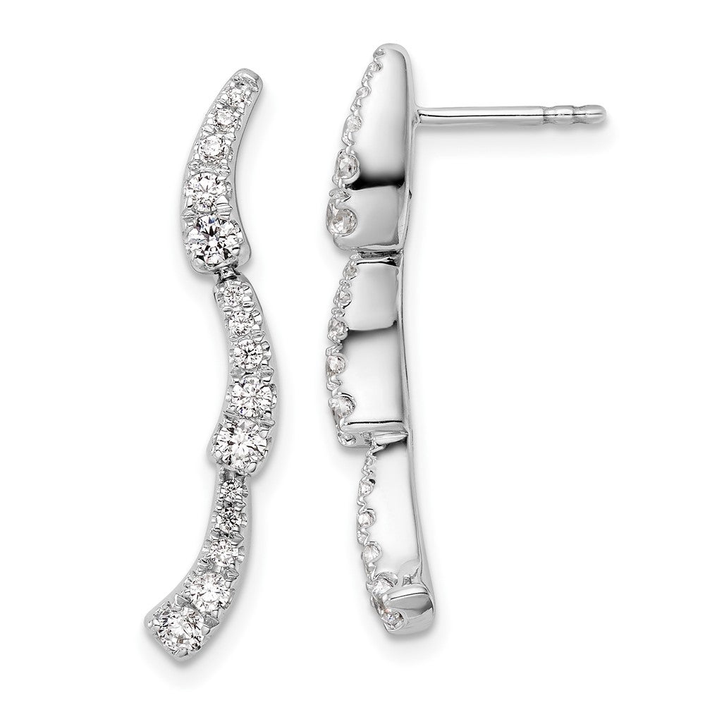 14K White Gold Lab Grown Diamond VS/SI FGH Post Dangle Earrings