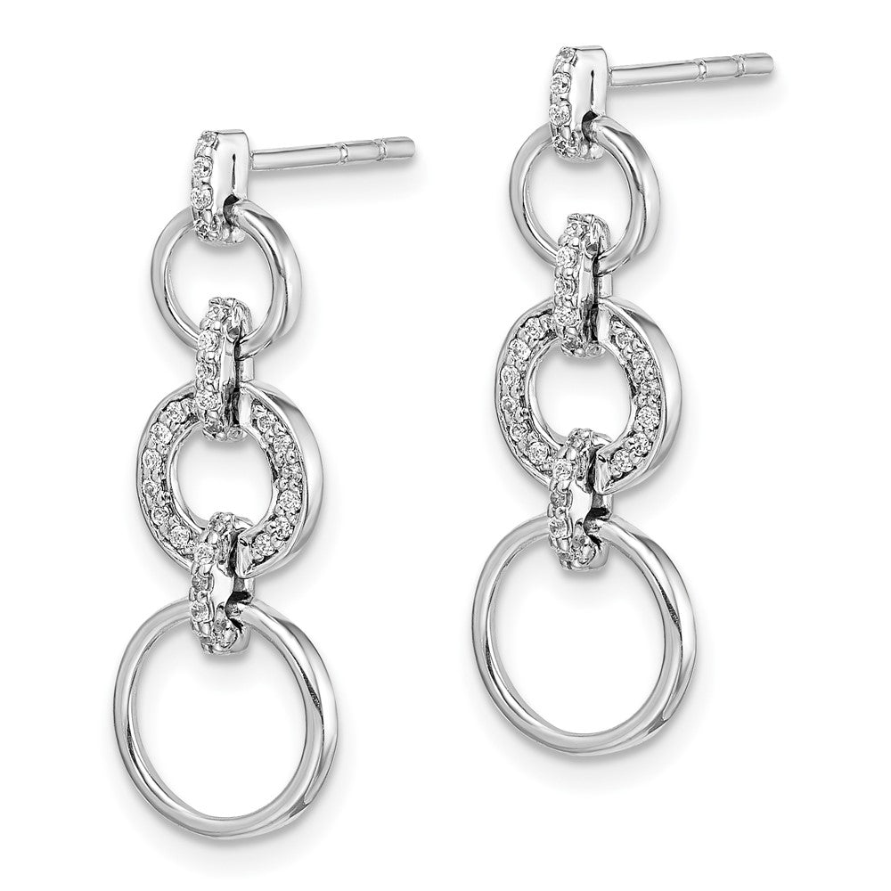 14K White Gold Lab Grown VS/SI FGH Dia Fancy Dangle Earrings