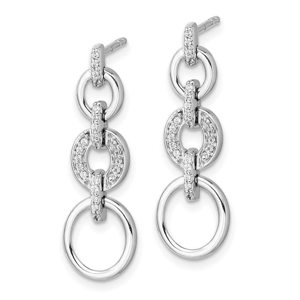 14K White Gold Lab Grown VS/SI FGH Dia Fancy Dangle Earrings