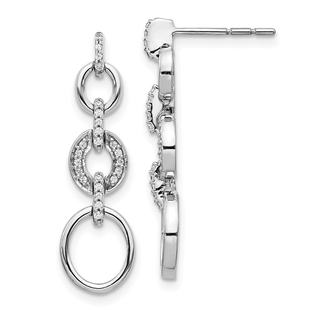 14K White Gold Lab Grown VS/SI FGH Dia Fancy Dangle Earrings