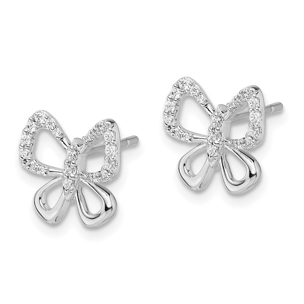 14K White Gold Lab Grown VS/SI FGH Dia Butterfly Earrings