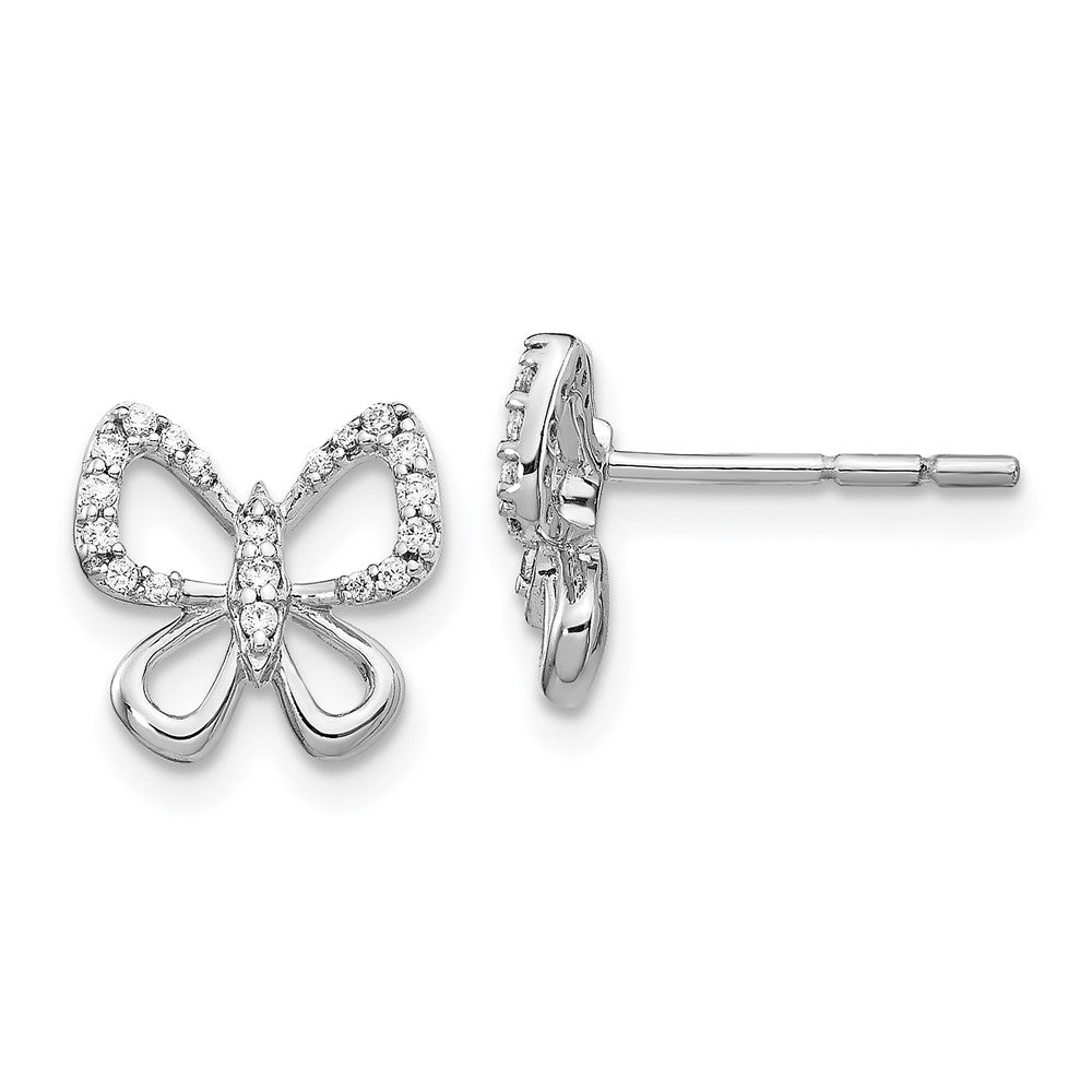 14K White Gold Lab Grown VS/SI FGH Dia Butterfly Earrings