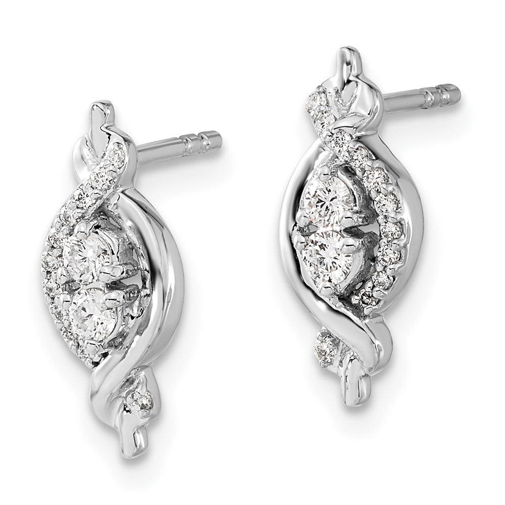 14K White Gold Lab Grown VS/SI FGH Dia Fancy Earrings