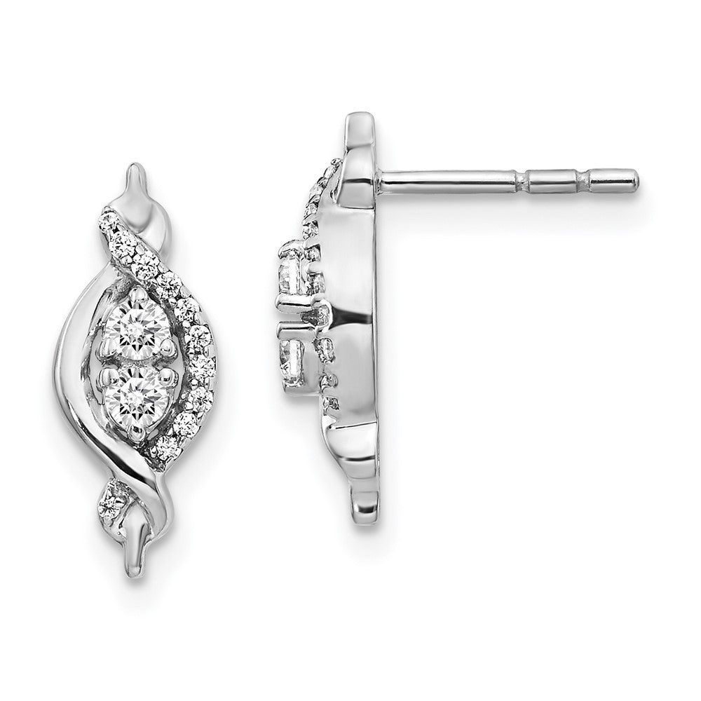 14K White Gold Lab Grown VS/SI FGH Dia Fancy Earrings