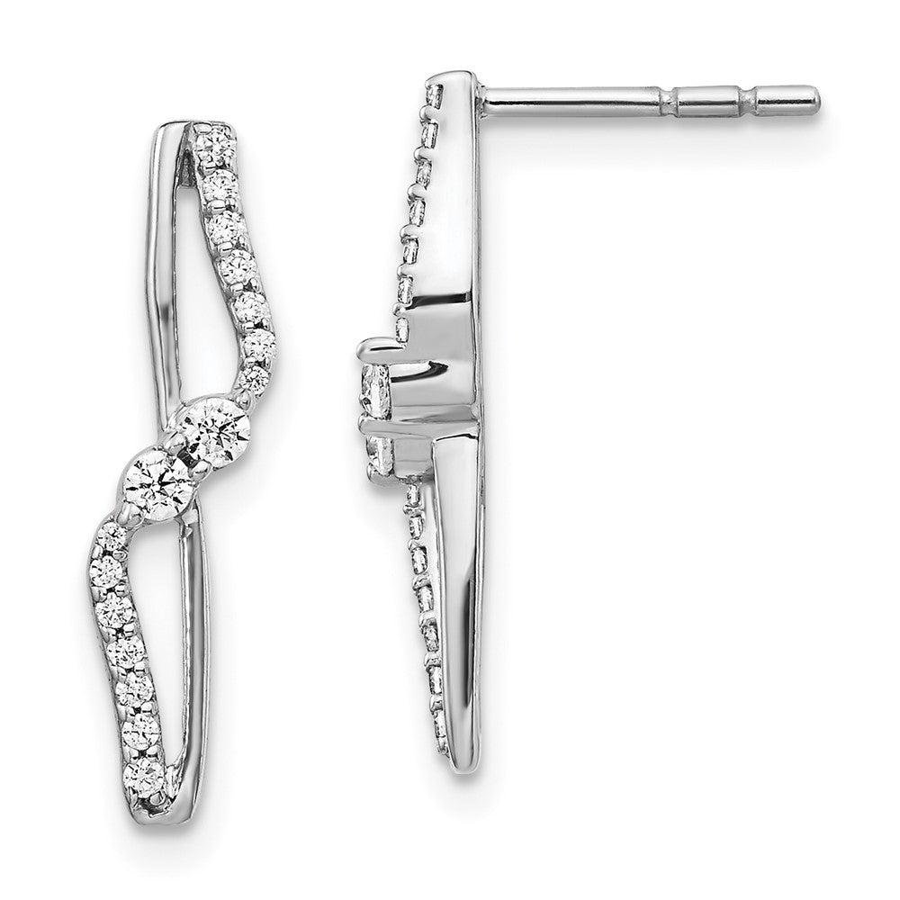 14K White Gold Lab Grown VS/SI FGH Dia Fancy Earrings