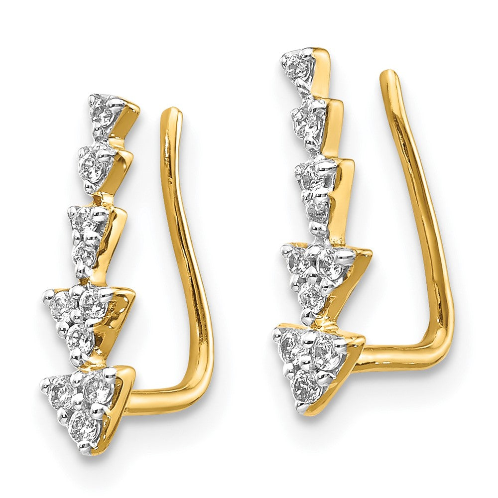 14K Lab Grown VS/SI FGH Dia Ear Climber Earrings