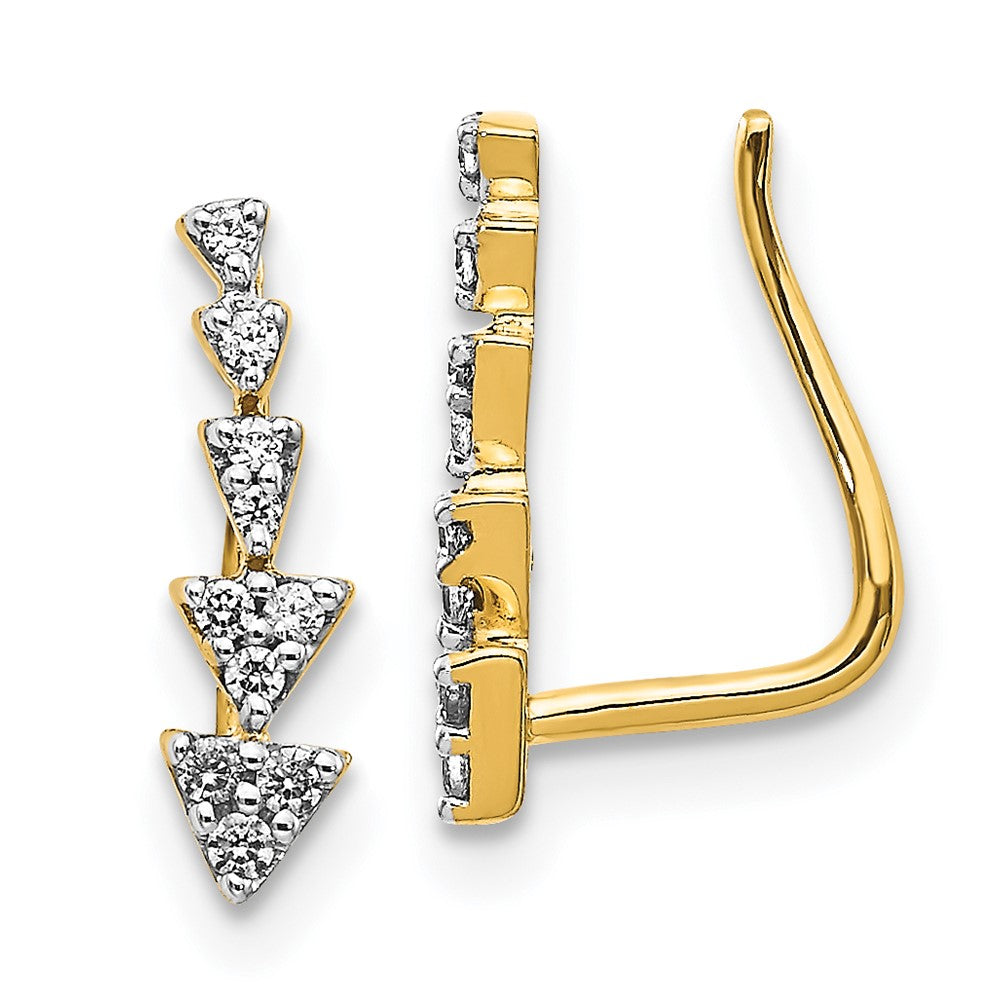 14K Lab Grown VS/SI FGH Dia Ear Climber Earrings