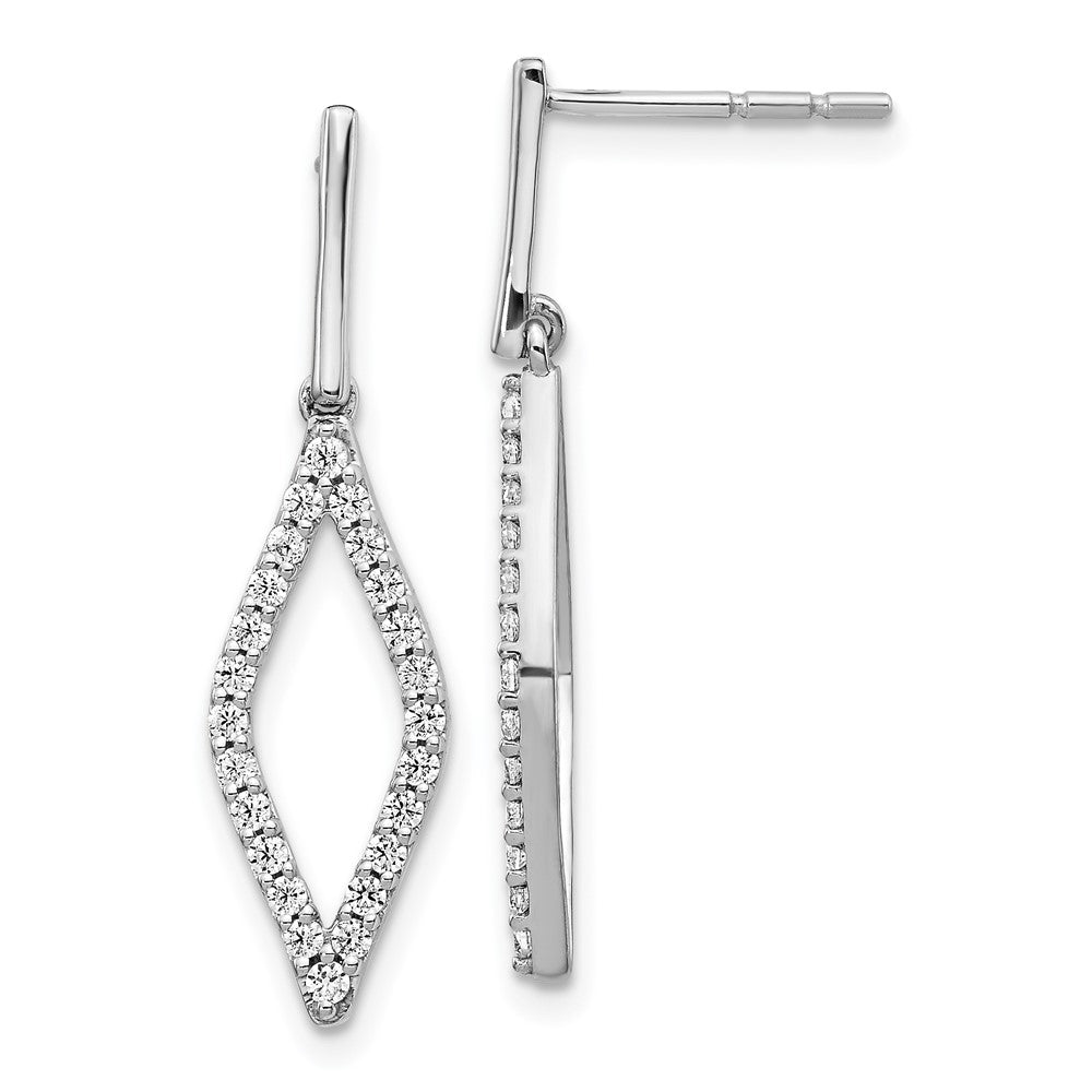 14K White Gold Lab Grown Diamond VS/SI FGH Fancy Dangle Earrings