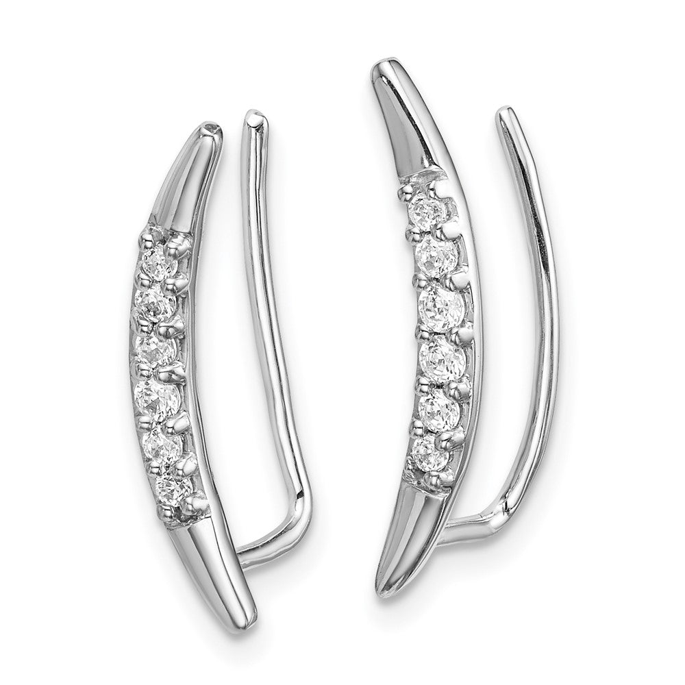 14K White Gold Lab Grown VS/SI FGH Dia Ear Climber Earrings