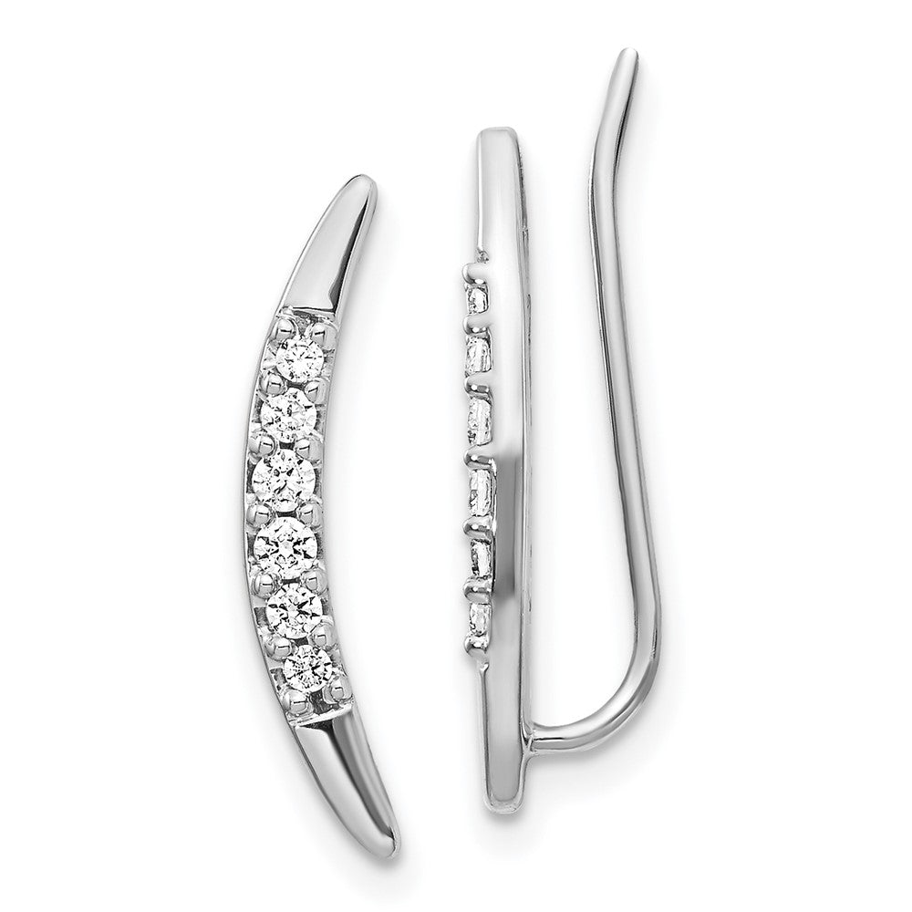 14K White Gold Lab Grown VS/SI FGH Dia Ear Climber Earrings