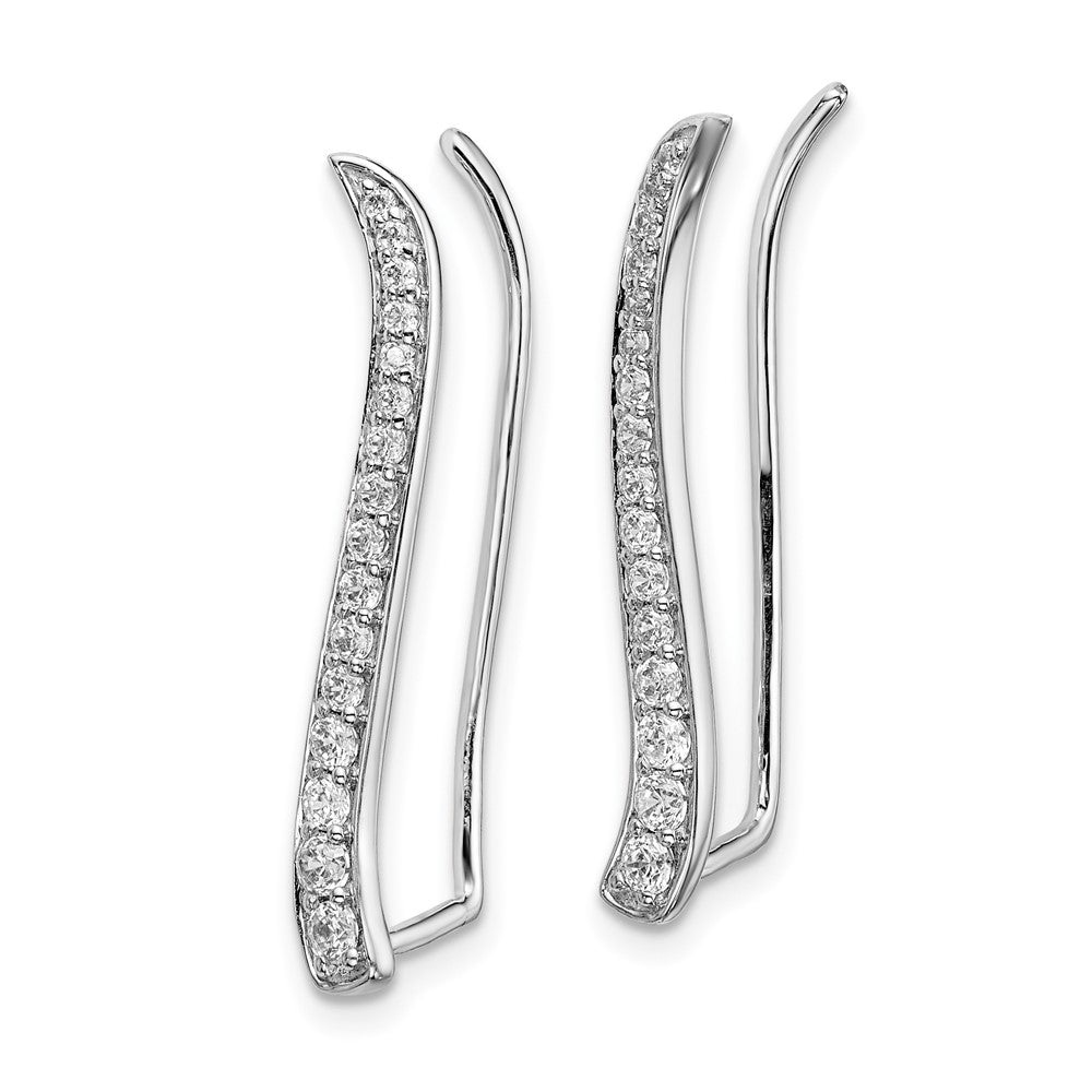 14K White Gold Lab Grown VS/SI FGH Dia Ear Climber Earrings