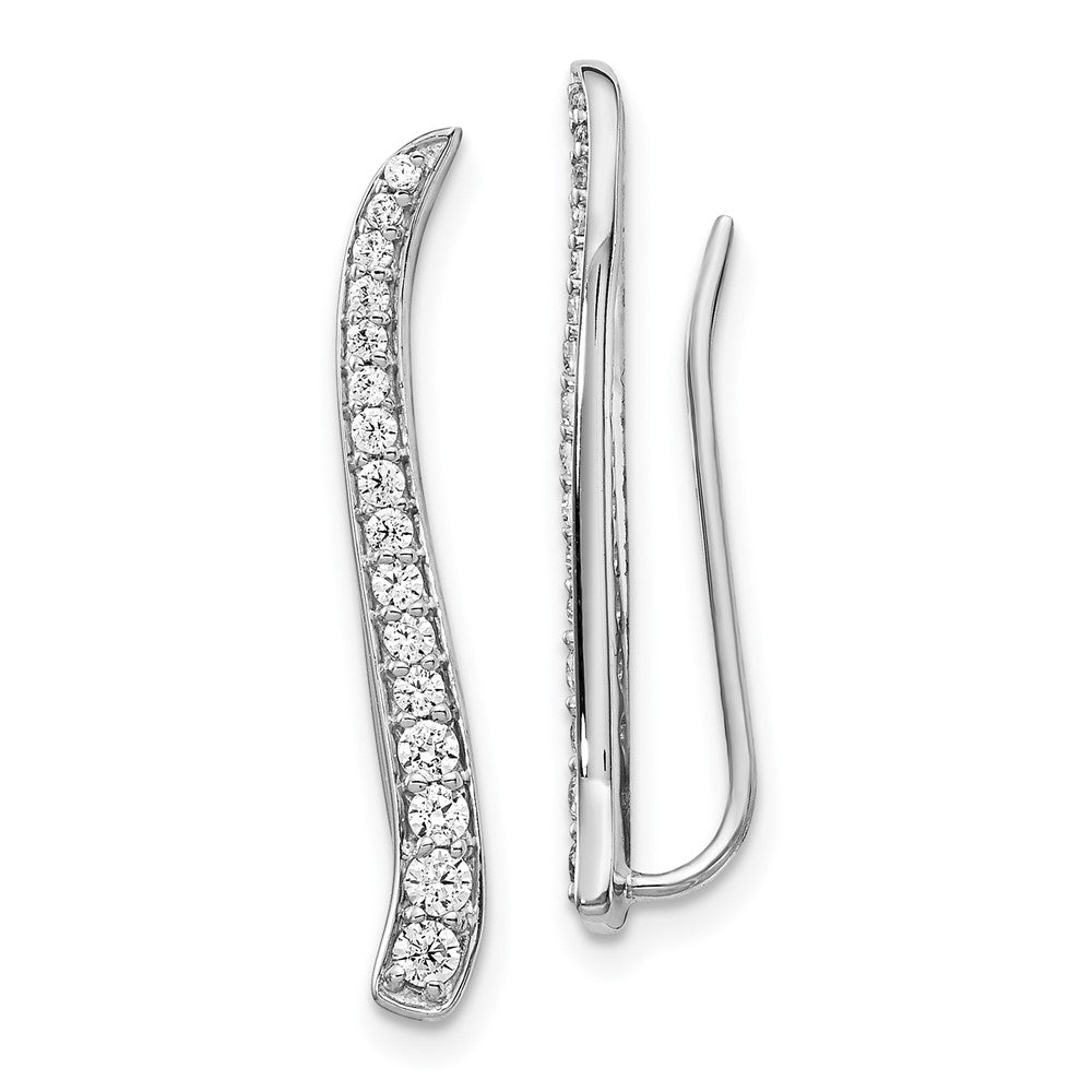 14K White Gold Lab Grown VS/SI FGH Dia Ear Climber Earrings