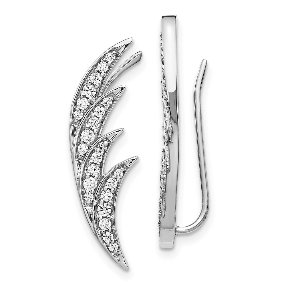 14K White Gold Lab Grown VS/SI FGH Dia Ear Climber Earrings