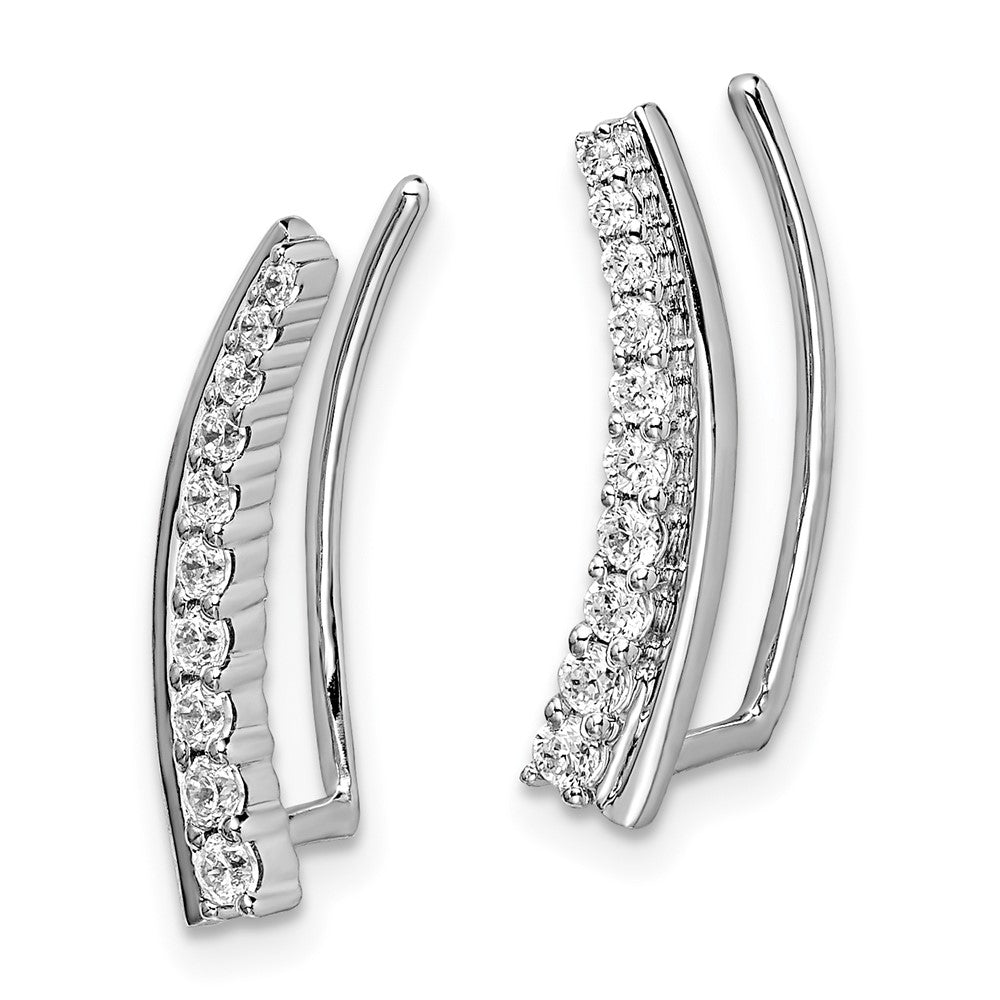 14K White Gold Lab Grown VS/SI FGH Dia Ear Climber Earrings