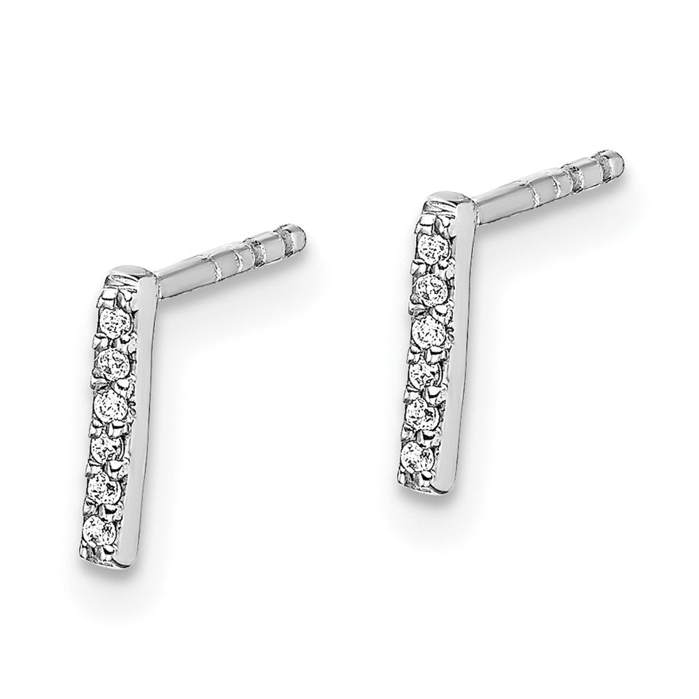 14K White Gold Lab Grown VS/SI FGH Dia Letter I Initial Post Earrings