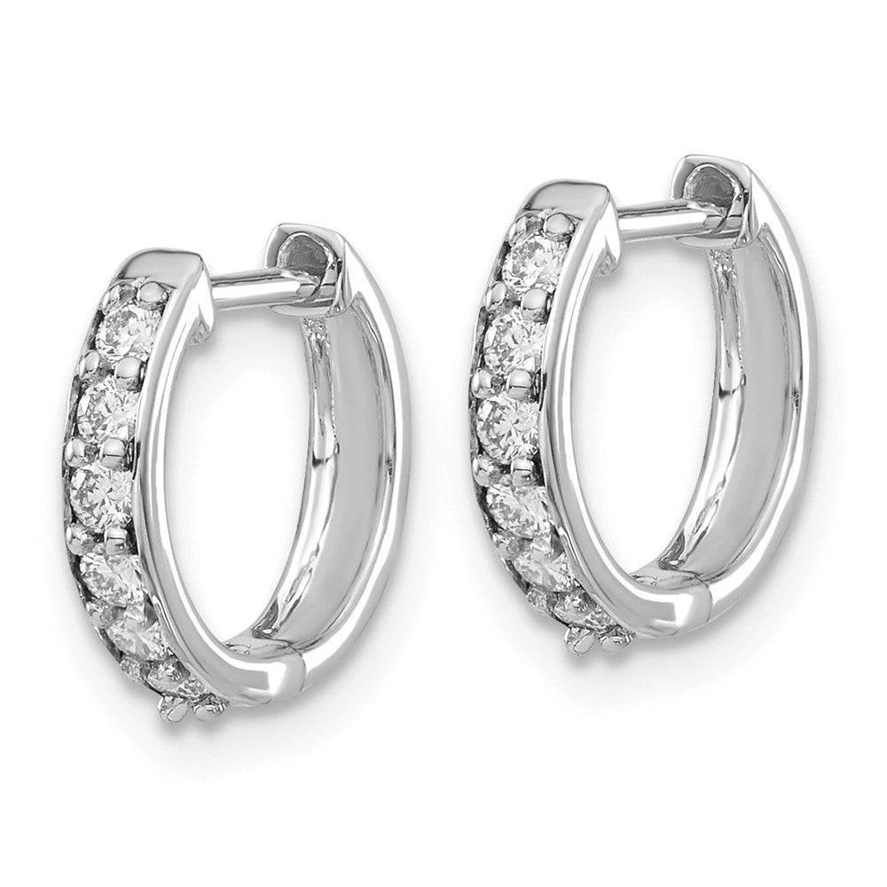 14K White Gold Lab Grown Diamond VS/SI FGH Hinged Hoop Earrings