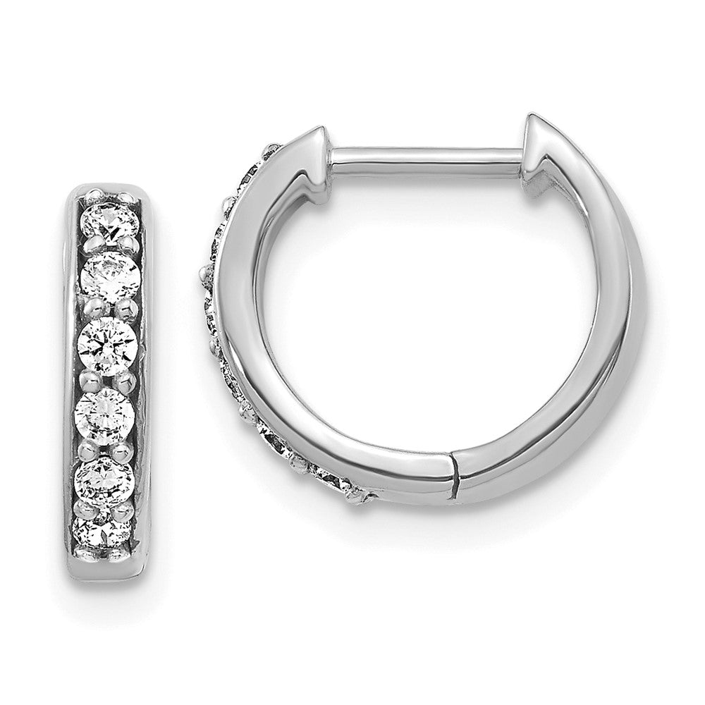 14K White Gold Lab Grown Diamond VS/SI FGH Hinged Hoop Earrings