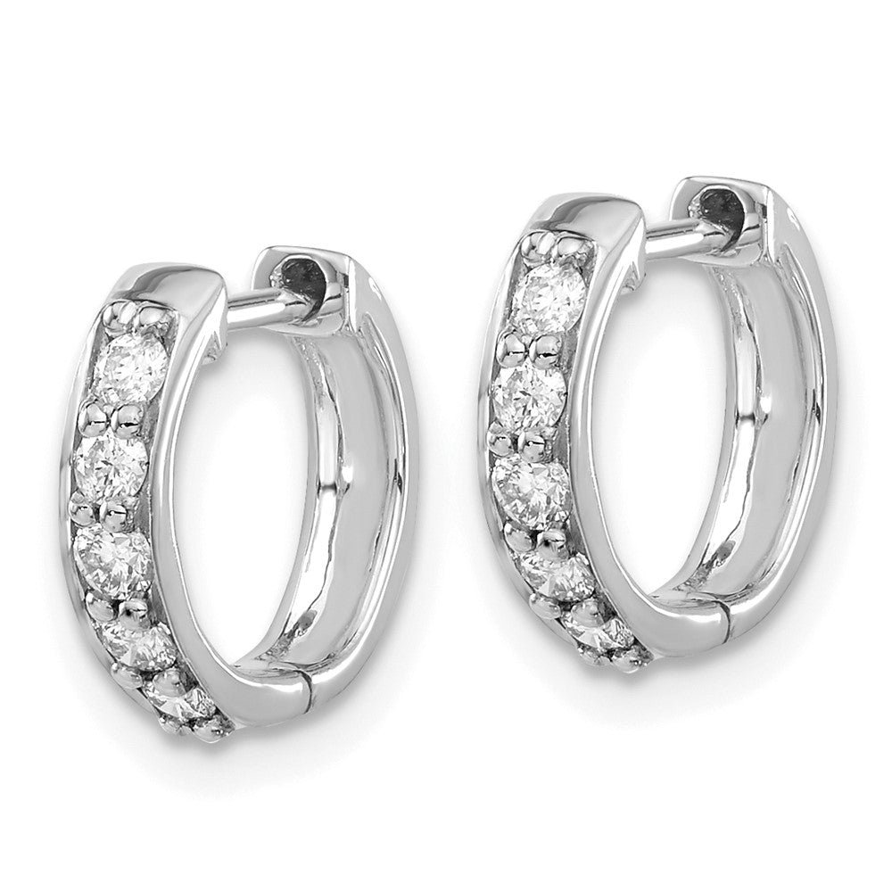 14K White Gold Lab Grown VS/SI FGH Dia Hinged Hoop Earrings