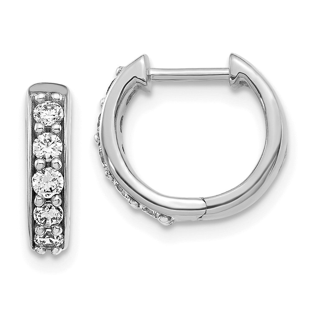 14K White Gold Lab Grown VS/SI FGH Dia Hinged Hoop Earrings