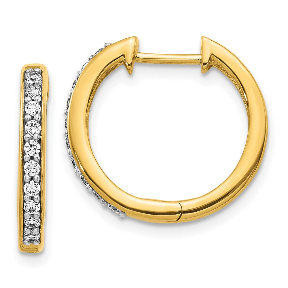 14K Lab Grown Diamond VS/SI FGH Hinged Hoop Earrings