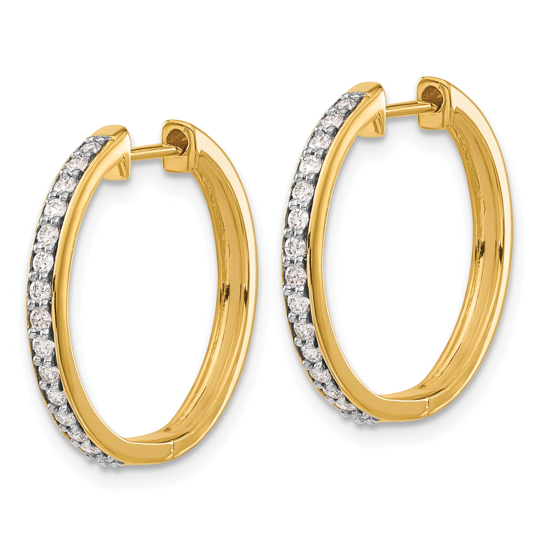 14K Lab Grown Diamond VS/SI FGH Hinged Hoop Earrings