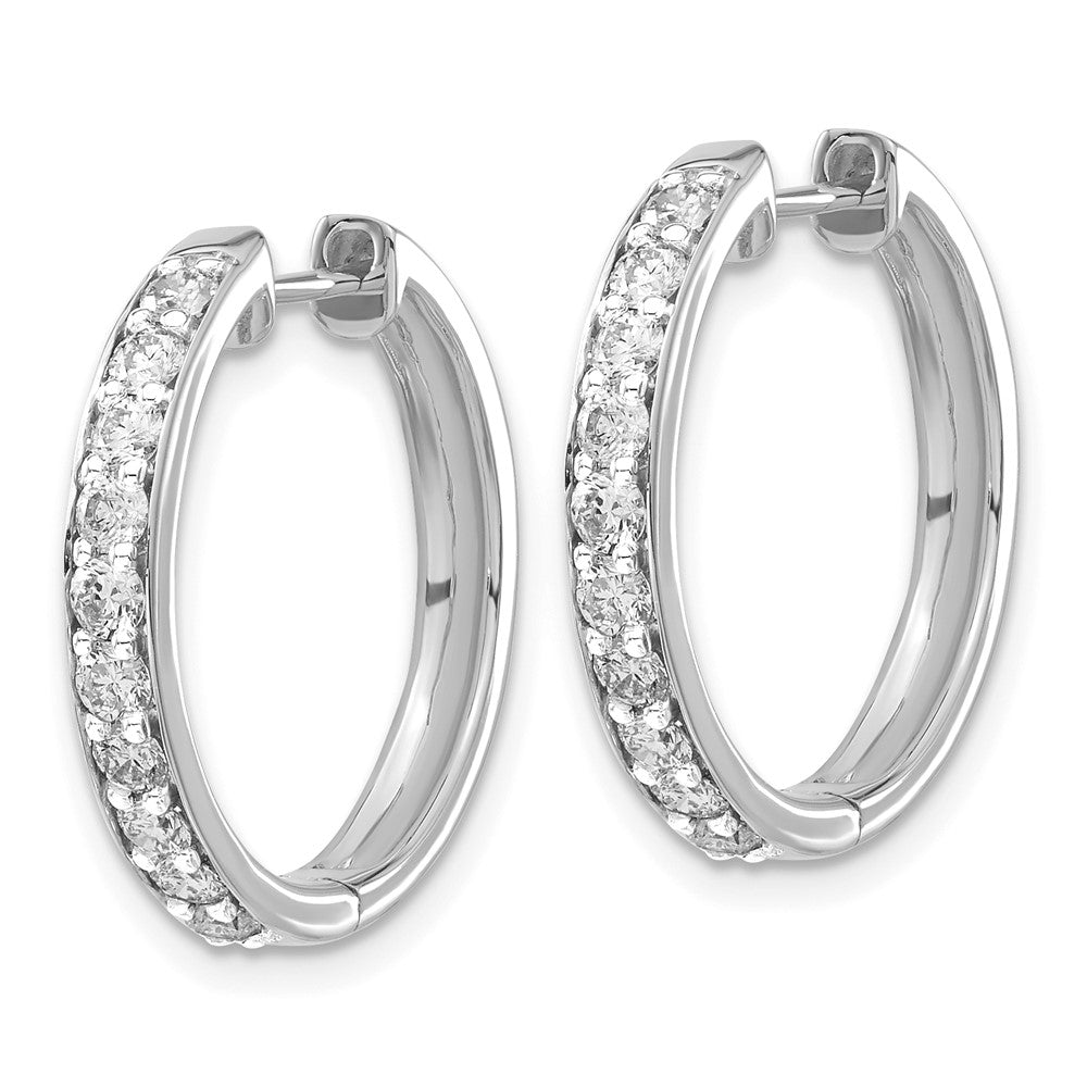 14K White Gold Lab Grown Diamond VS/SI FGH Hinged Hoop Earrings