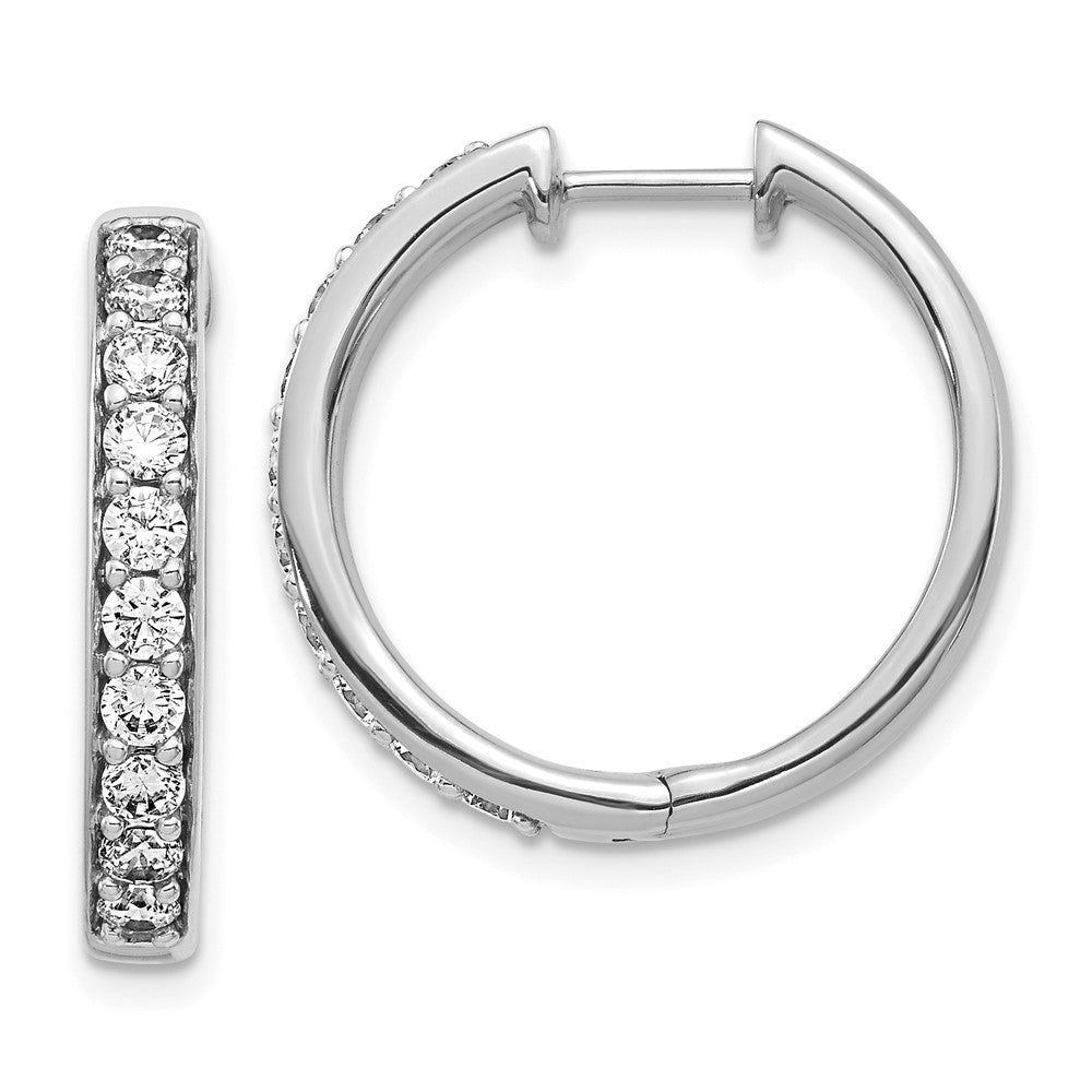 14K White Gold Lab Grown Diamond VS/SI FGH Hinged Hoop Earrings