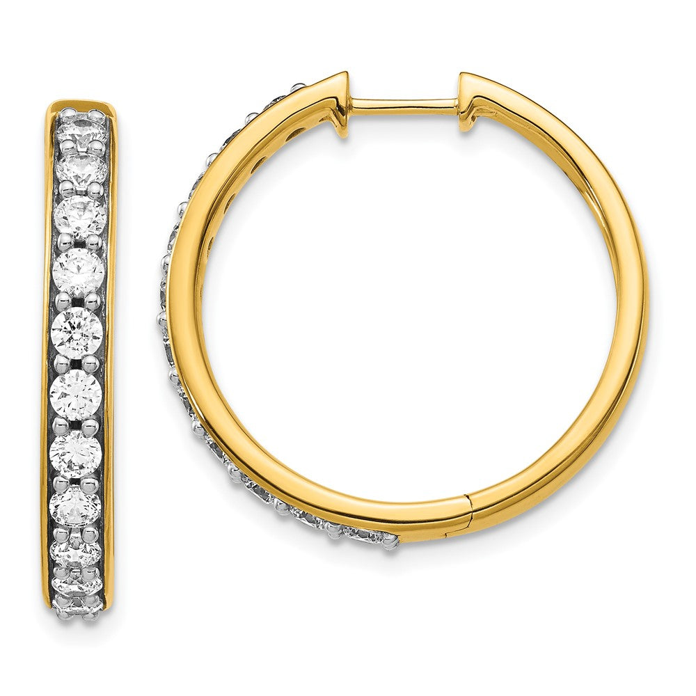 14K Lab Grown Diamond VS/SI FGH Hinged Hoop Earrings