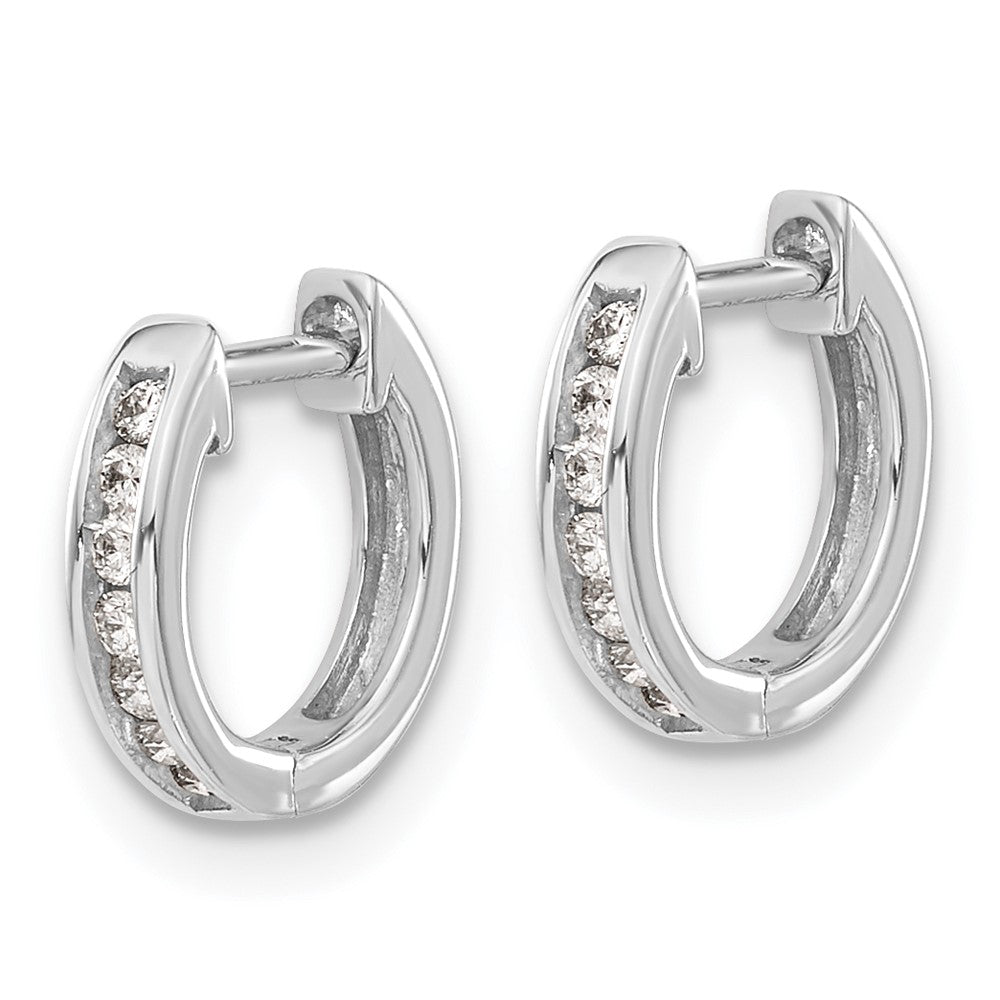 14K White Gold Lab Grown VS/SI FGH Dia Hinged Hoop Earrings