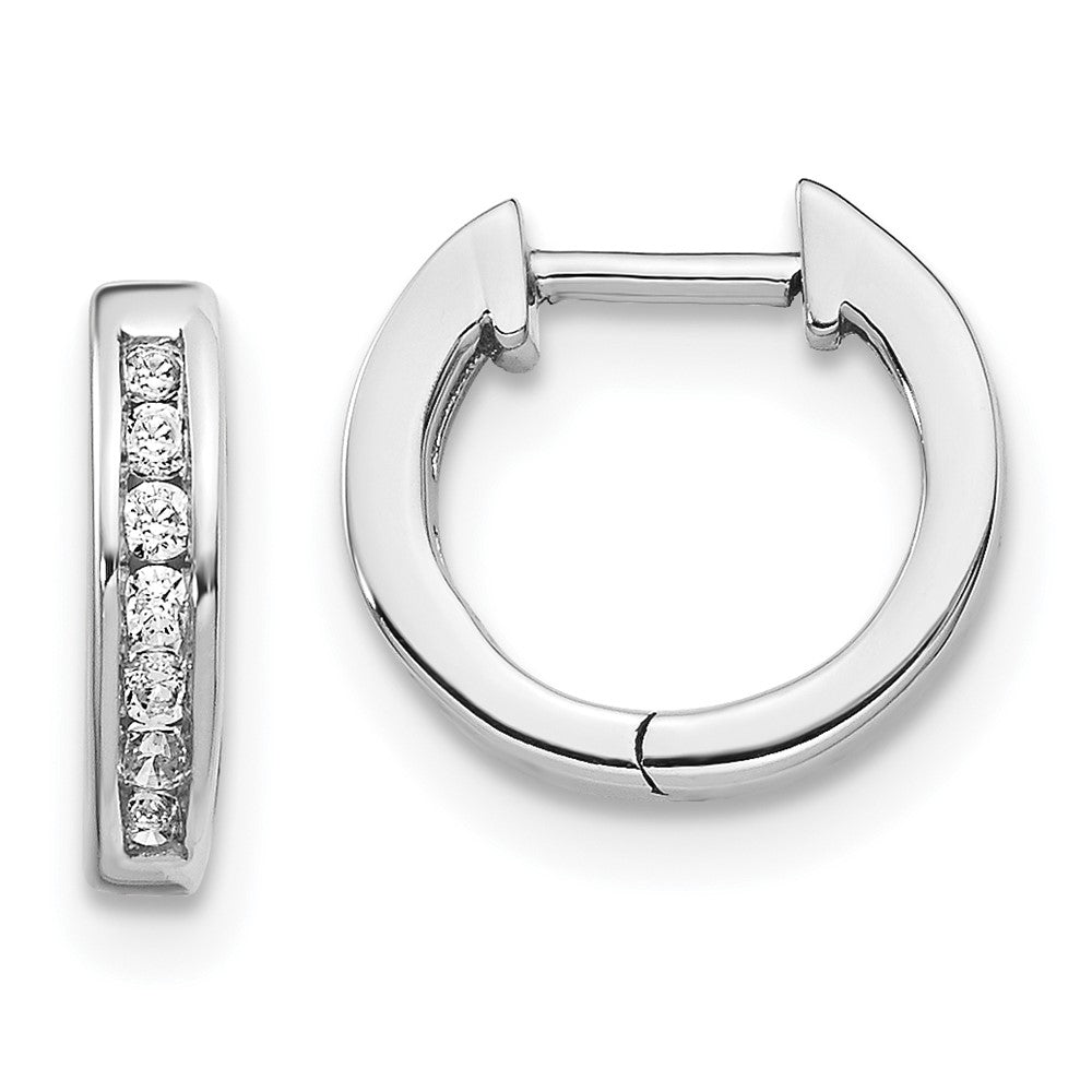 14K White Gold Lab Grown VS/SI FGH Dia Hinged Hoop Earrings