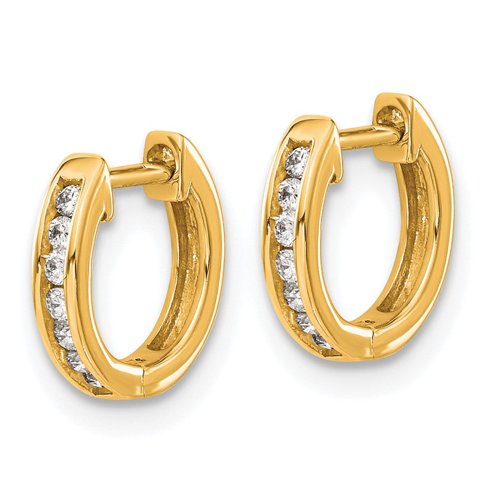 14K Lab Grown VS/SI FGH Dia Hinged Hoop Earrings