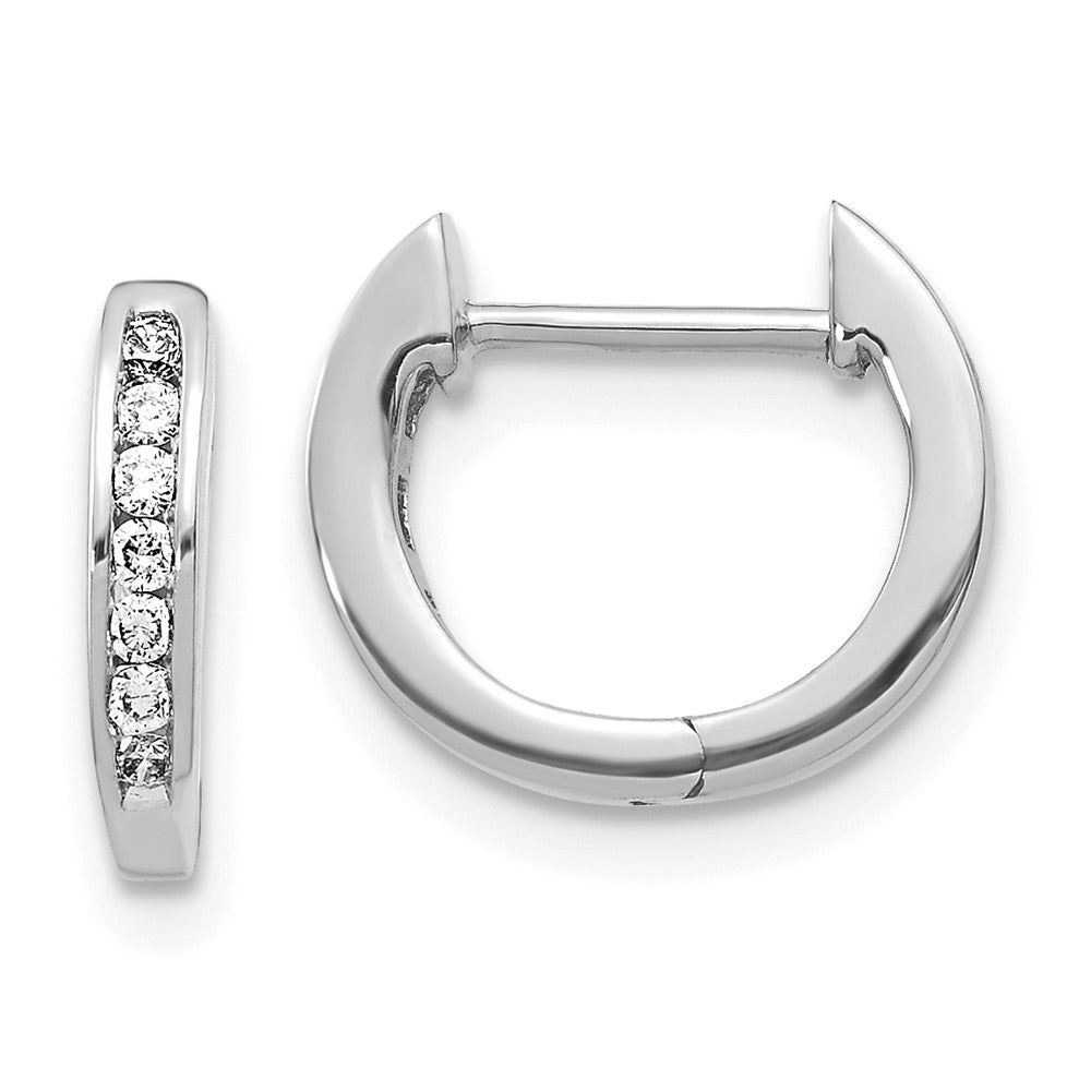 14K White Gold Polished Lab Grown Diamond VS/SI FGH Hinged Hoop Earr