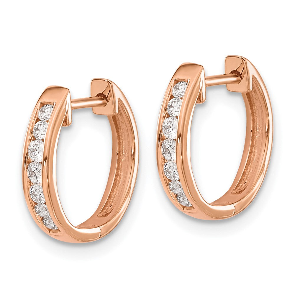 14K Rose Gold Lab Grown Diamond VS/SI FGH Hinged Hoop Earrings