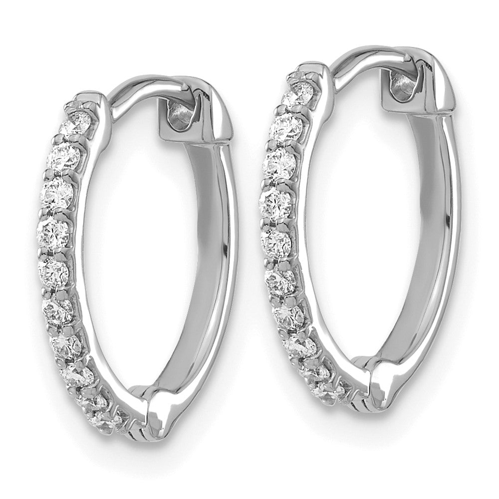 14K White Gold Lab Grown VS/SI FGH Dia Hoop Earrings