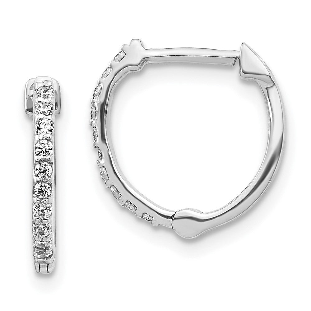 14K White Gold Lab Grown VS/SI FGH Dia Hoop Earrings