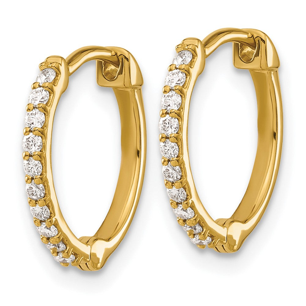 14K Lab Grown VS/SI FGH Dia Hinged Hoop Earrings