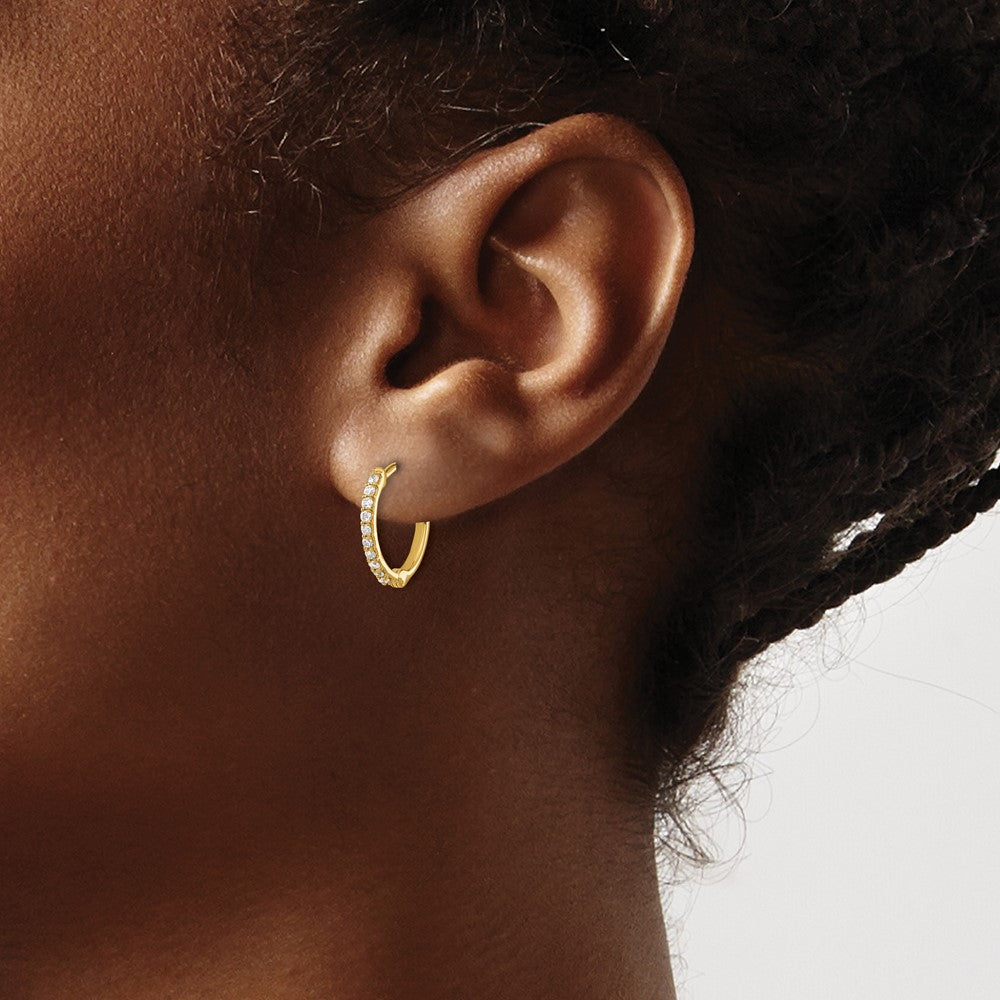 14K Lab Grown VS/SI FGH Dia Hinged Hoop Earrings