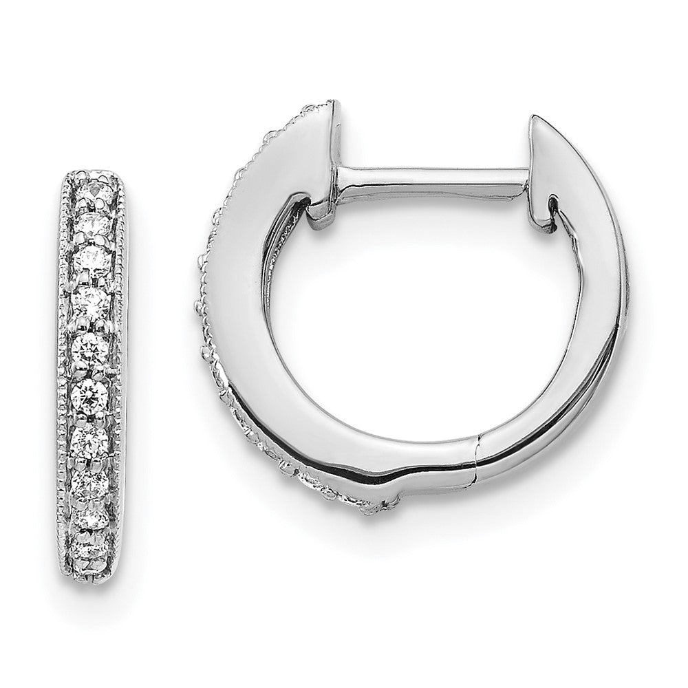 14K White Gold Lab Grown VS/SI FGH Dia Hinged Hoop Earrings