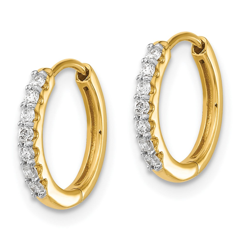 14K Lab Grown VS/SI FGH Dia Hinged Hoop Earrings