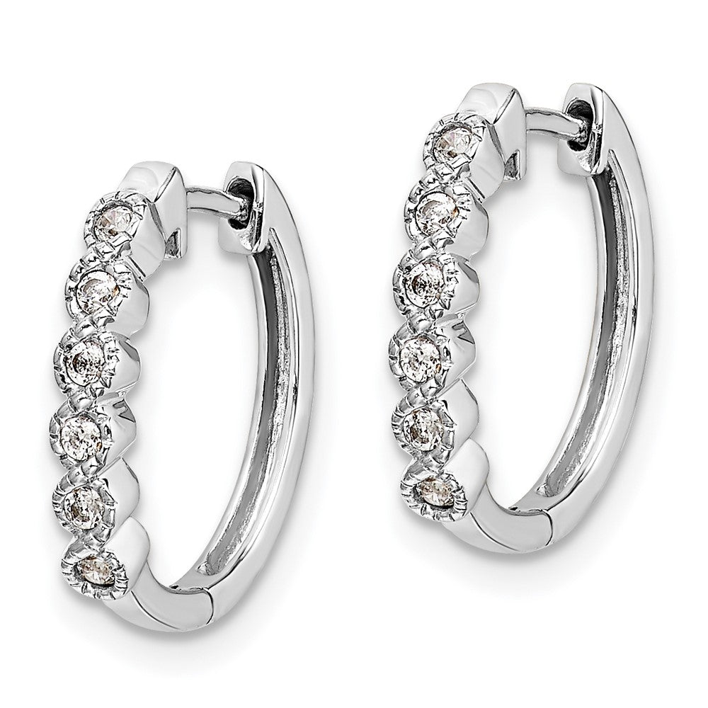 14K White Gold Lab Grown VS/SI FGH Dia Hinged Hoop Earrings