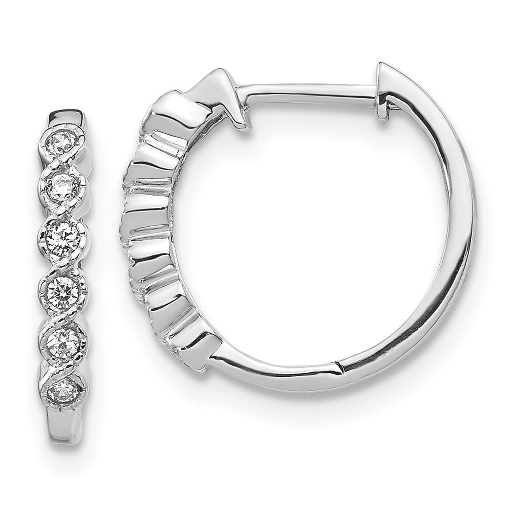 14K White Gold Lab Grown VS/SI FGH Dia Hinged Hoop Earrings