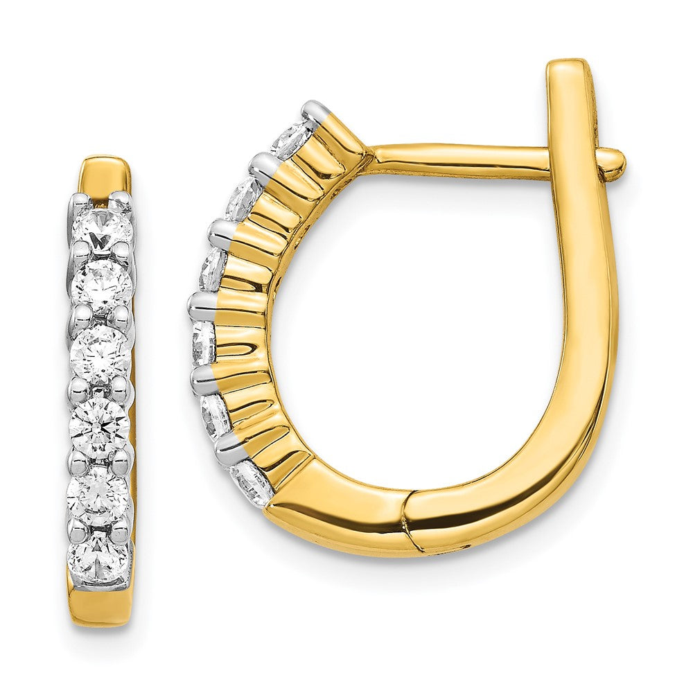 14K Lab Grown VS/SI FGH Dia Hinged Hoop Earrings