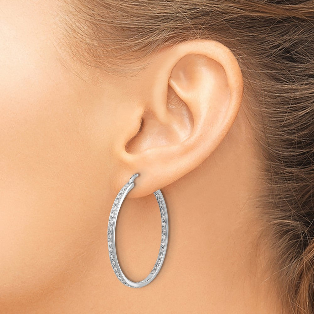 14kw Lab Grown Dia. VS/SI FGH In/Out Hoop Earrings