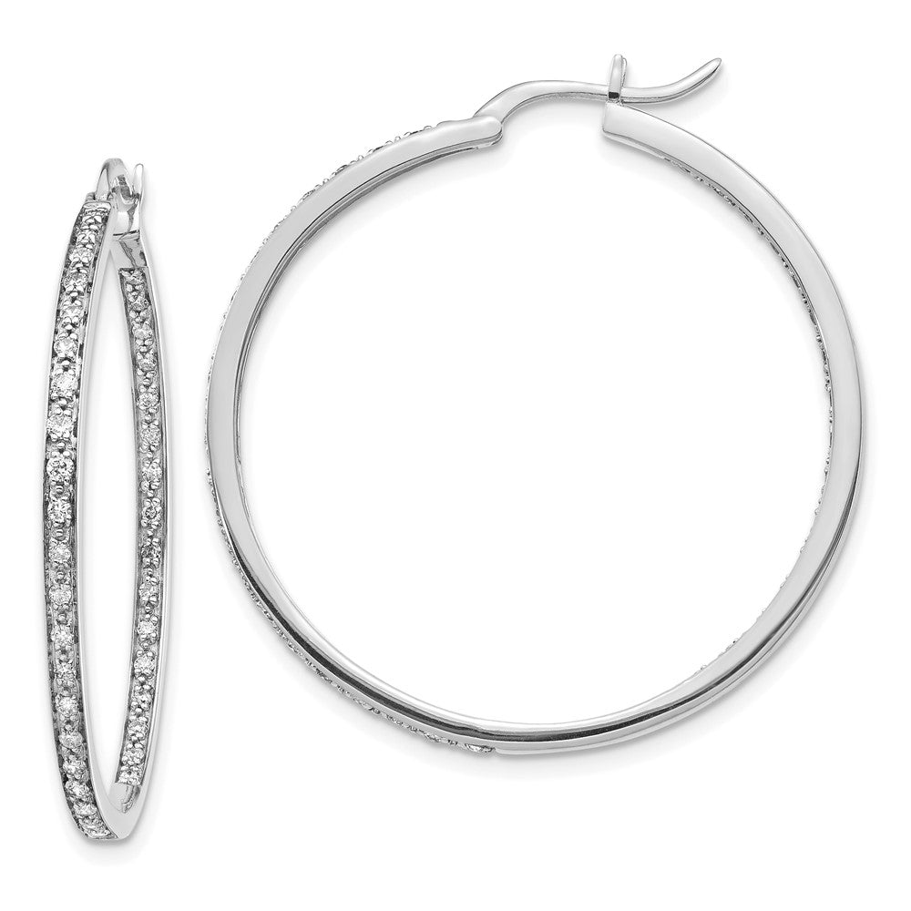 14kw Lab Grown Dia. VS/SI FGH In/Out Hoop Earrings