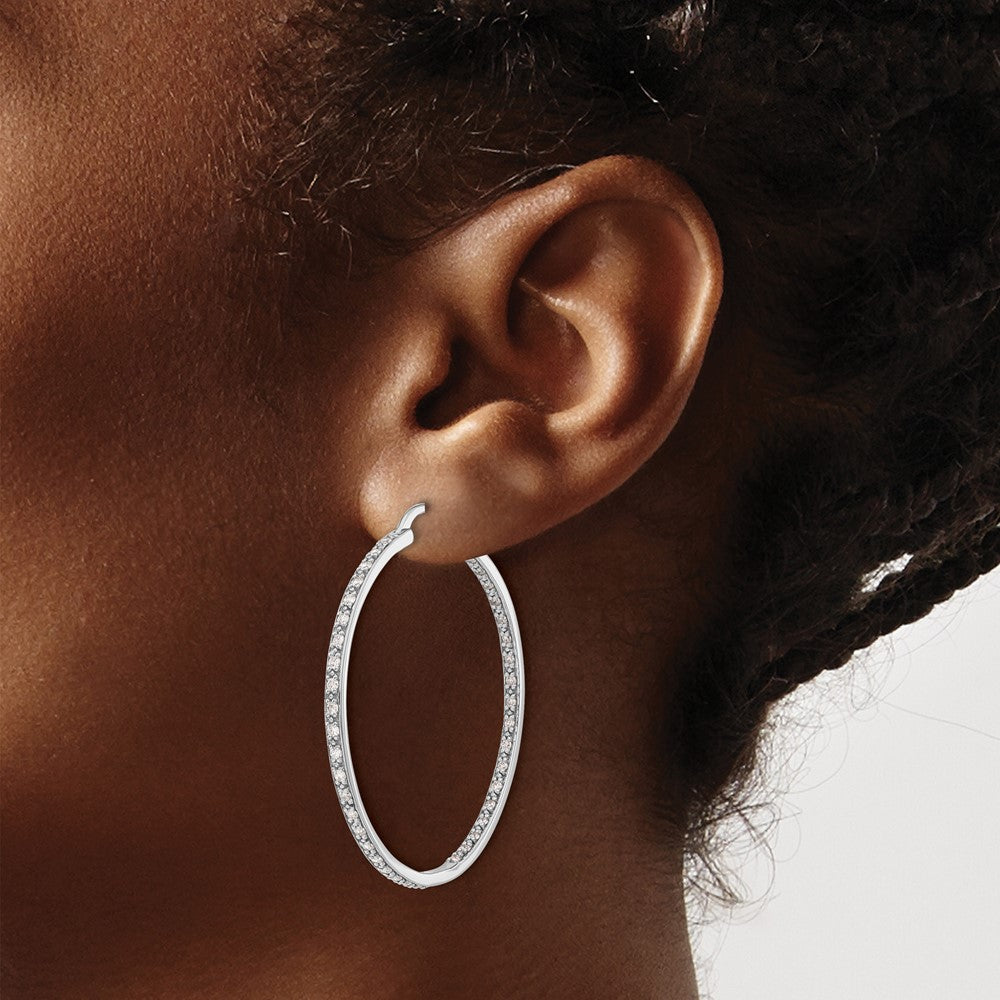 14kw Lab Grown Dia. VS/SI FGH In/Out Hoop Earrings