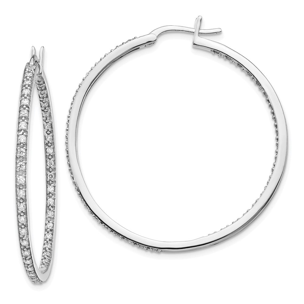 14kw Lab Grown Dia. VS/SI FGH In/Out Hoop Earrings