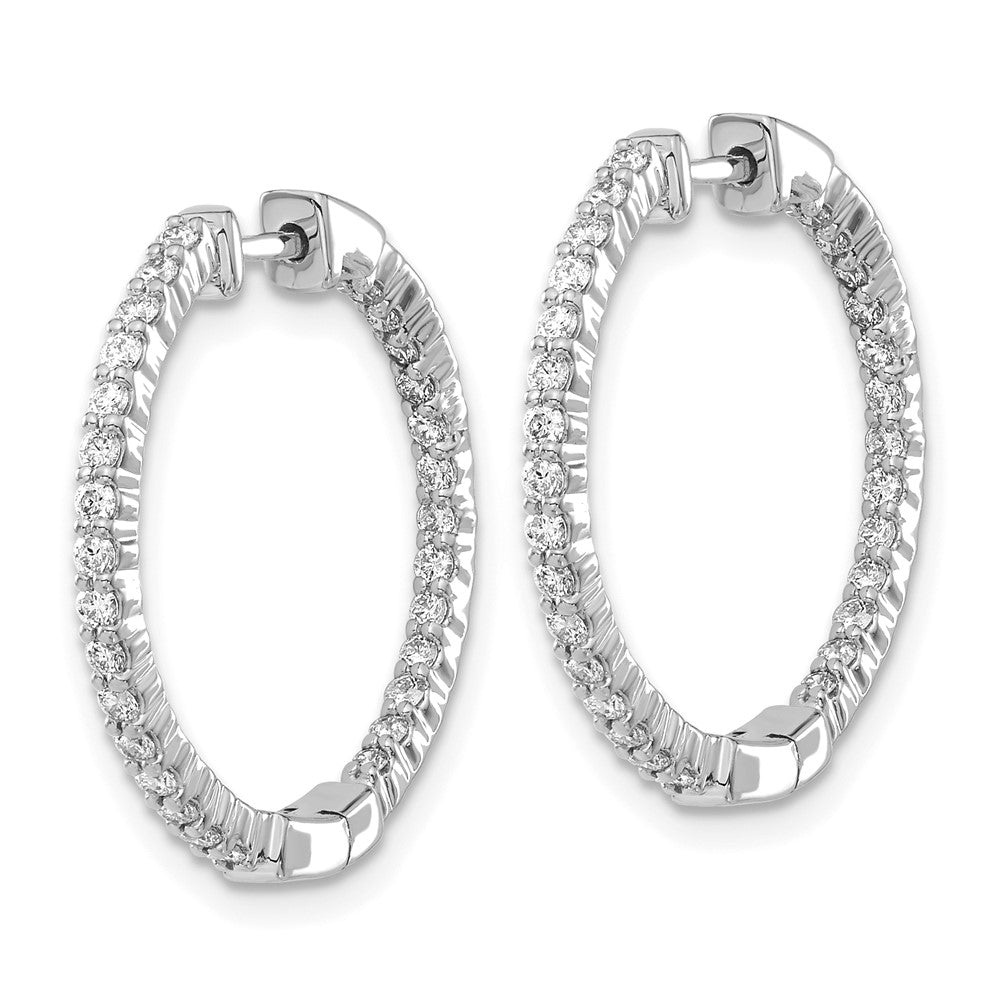 14kw Lab Grown Dia. VS/SI FGH In & Out Hinged Hoop Earrings